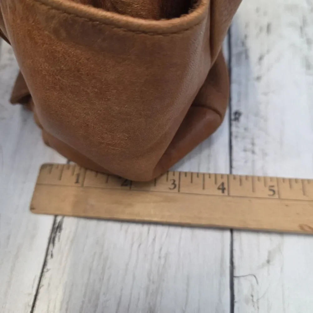 Vintage Fossil Tan Pebbled Leather Crossbody Shoulder Bag Key Fob 75082 Boho
